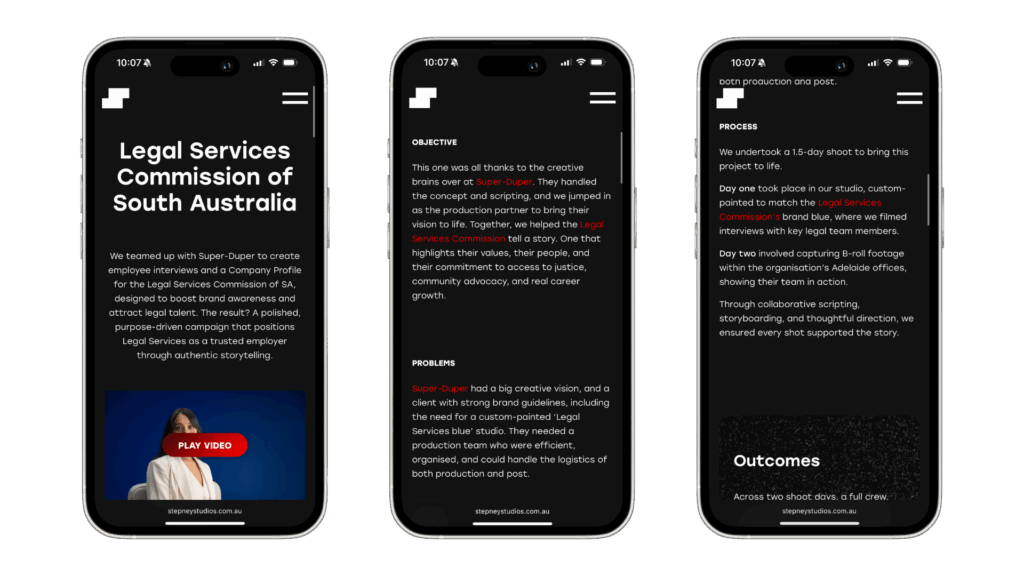 The Legal Services Commission of South Australia Case Study on an iPhone