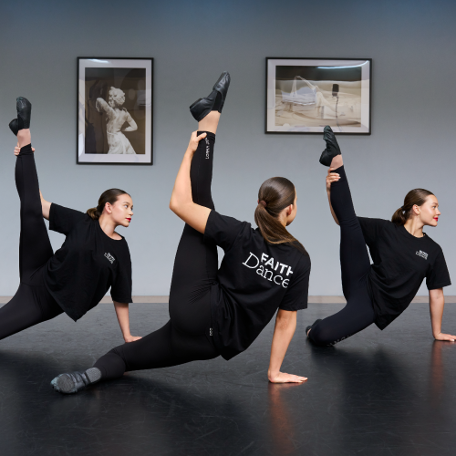 Three Faith Lutheran College students performing a group dance